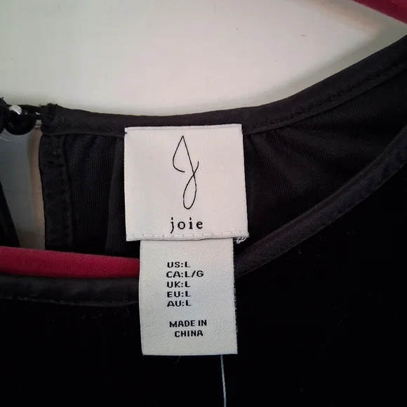 Joie Elegant Black Velvet Blouse with Unique Cutout Sleeves Size L - Picture 10 of 15